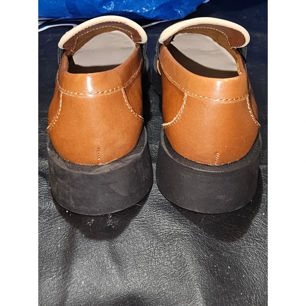 NWOT Dolce Vita Womens Brown Black Cream Elias Loafers Shoes 7